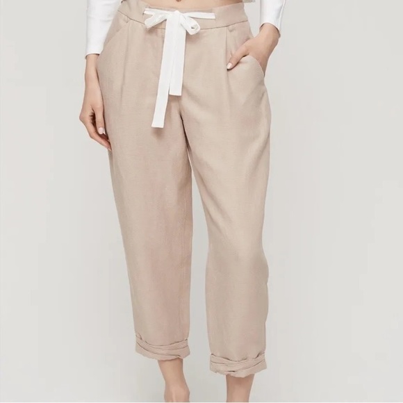 Aritzia  Wilfred Linen Allant Pant Taupe - Picture 2 of 12